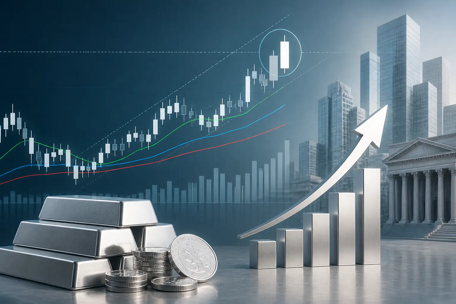 الفضة تستعيد زخمها مع نمط ابتلاع صعودي يدفع السعر نحو 64 دولارًا