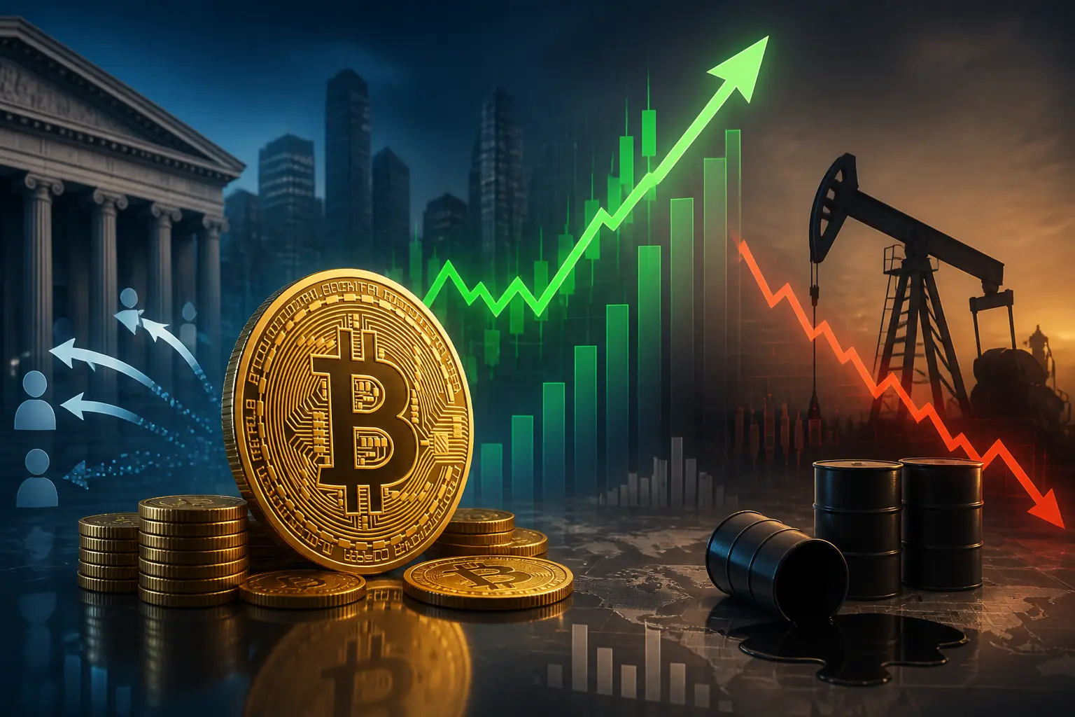 بيتكوين تعود فوق 84 ألف دولار رغم تدفقات خارجية كبيرة من صناديق ETF وتراجع النفط