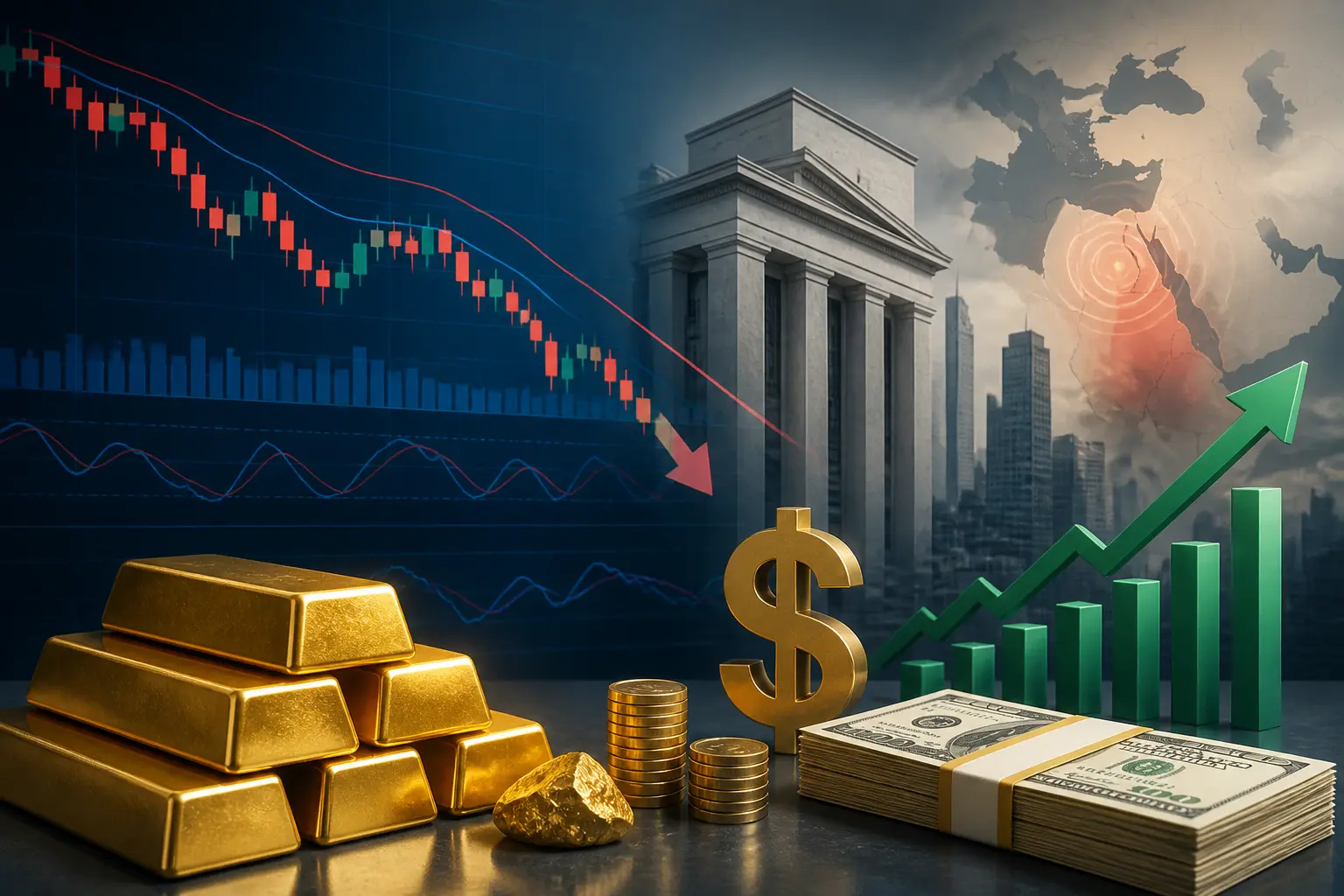 الذهب يتراجع دون 4200 دولار مع دعم الدولار من تشديد الاحتياطي الفيدرالي ومخاطر إيران