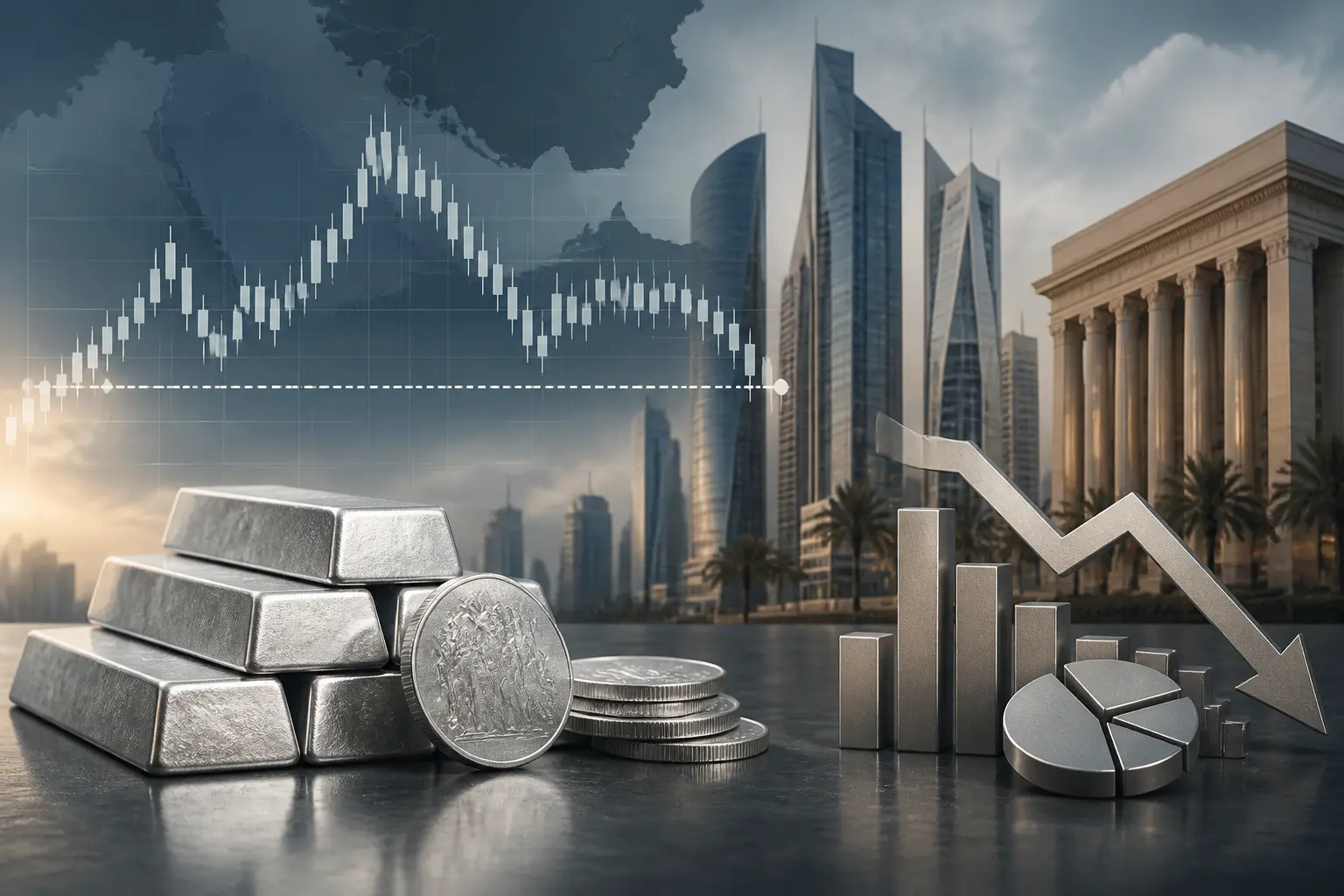توقعات استمرار تداول الفضة دون 61 دولارًا وسط توترات الشرق الأوسط