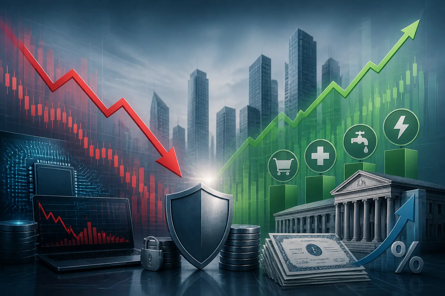 تراجع أسهم التكنولوجيا يعزز القطاعات الدفاعية مع ترقب تأثير رفع الفائدة على السندات
