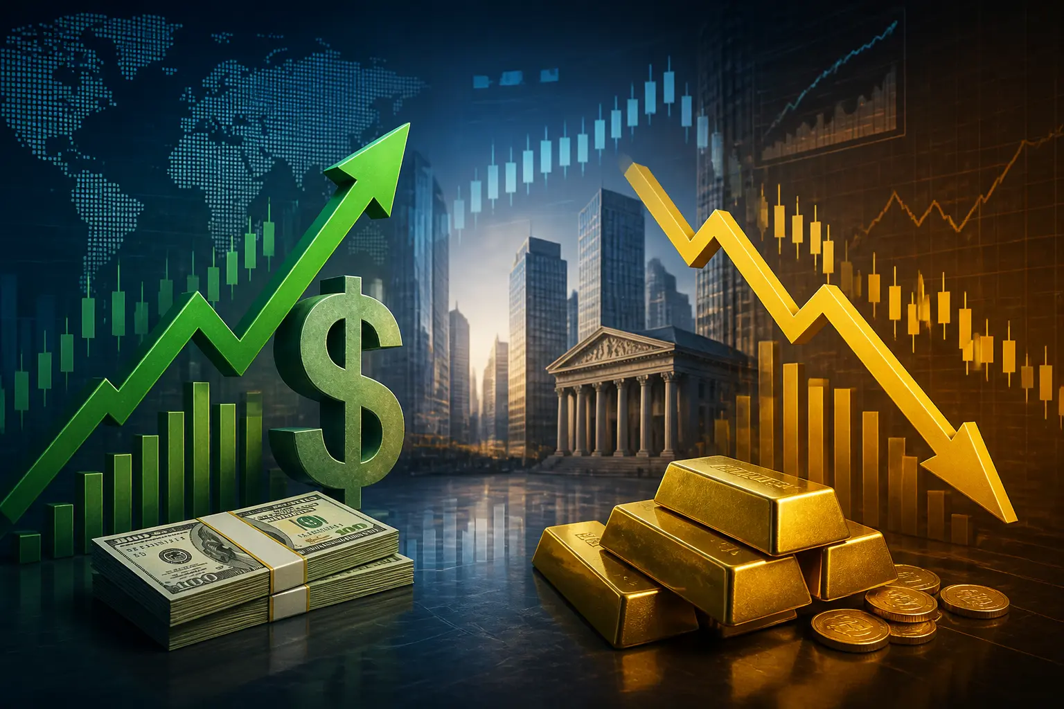 الذهب يتراجع مع صعود الدولار وترقب بيانات التضخم الأمريكية