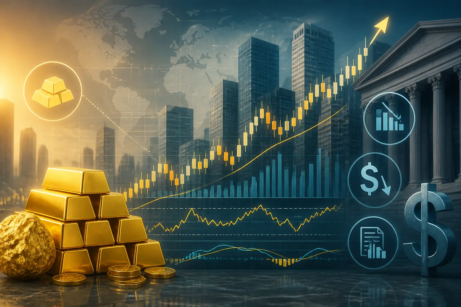 توقعات إيجابية لذهب XAU/USD مع تراجع عوائد السندات والدولار قبل بيانات التضخم الأمريكية