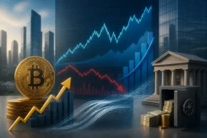 بيتكوين ترتبط بـ40% مع ناسداك وسط تدفقات خارجة كبيرة من صناديق التشفير