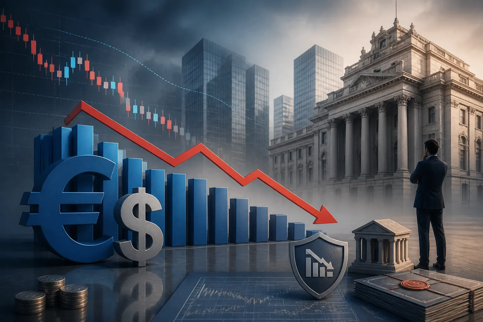 انخفاض توقعات اليورو مقابل الدولار إلى 1.13 بنهاية 2026 وسط مخاطر السندات الفرنسية