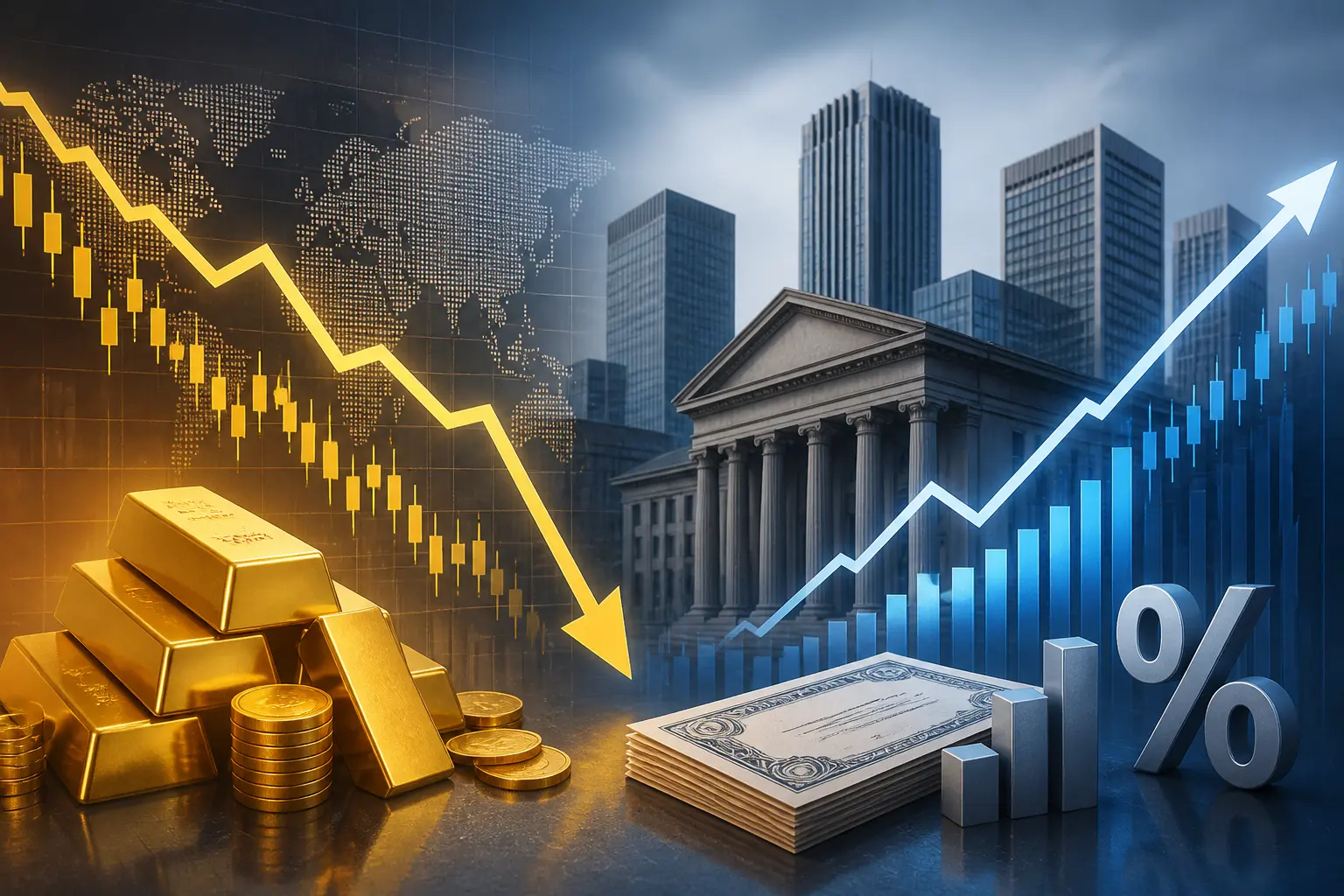 الذهب يتراجع مع ارتفاع عوائد السندات الأمريكية قبيل صدور مؤشر أسعار المستهلكين