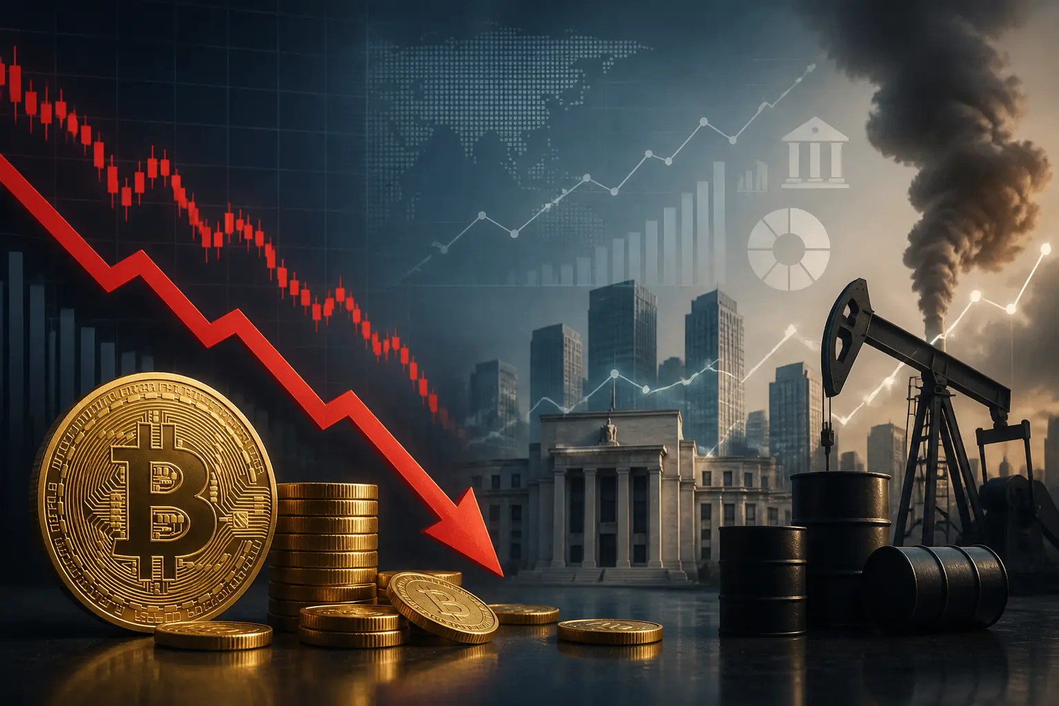 بيتكوين تتراجع وسط ترقب بيانات التضخم الأمريكية وضغوط ارتفاع النفط