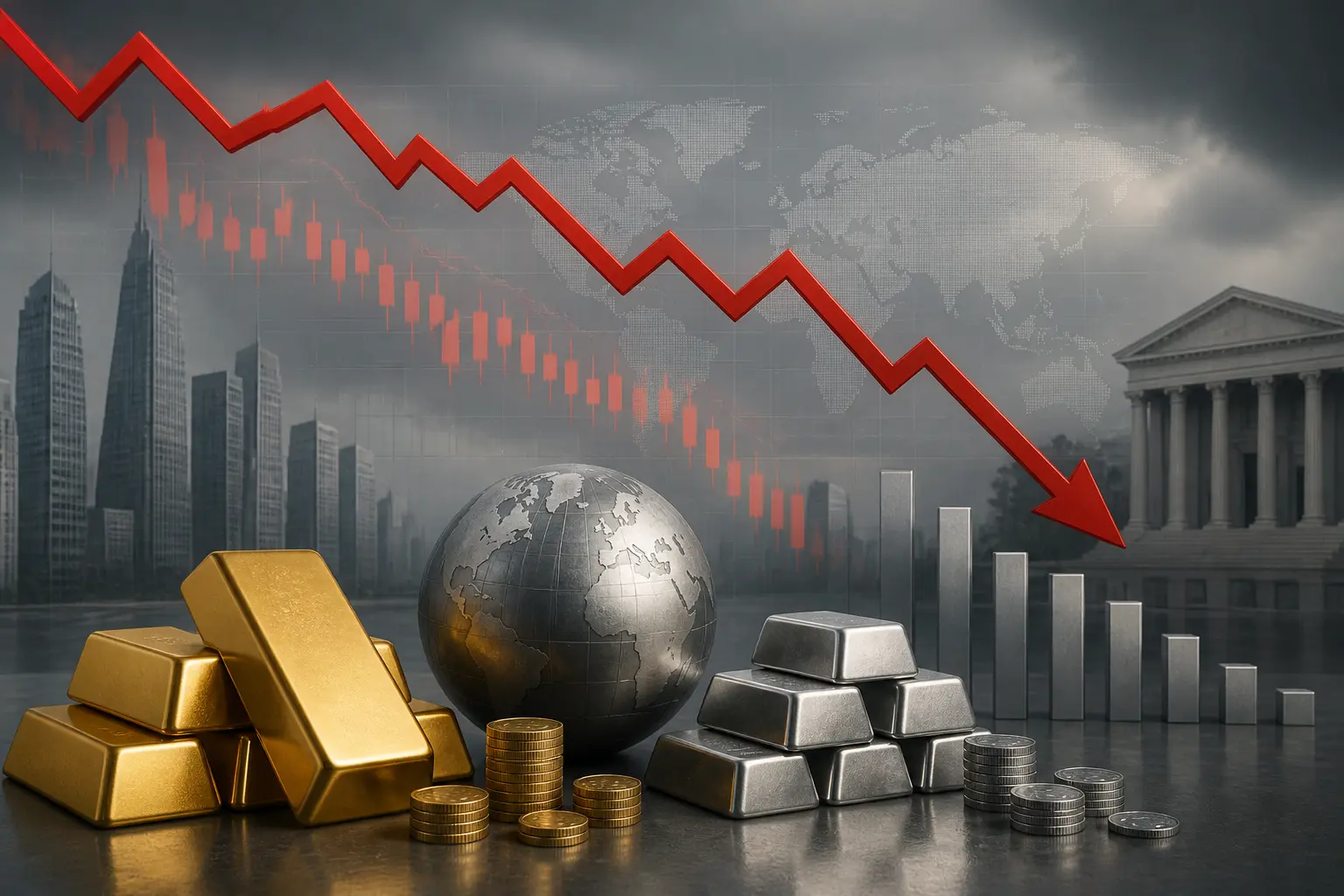 تراجع حاد في أسعار الذهب والفضة يخسر السوق 718 مليار دولار منذ الجمعة
