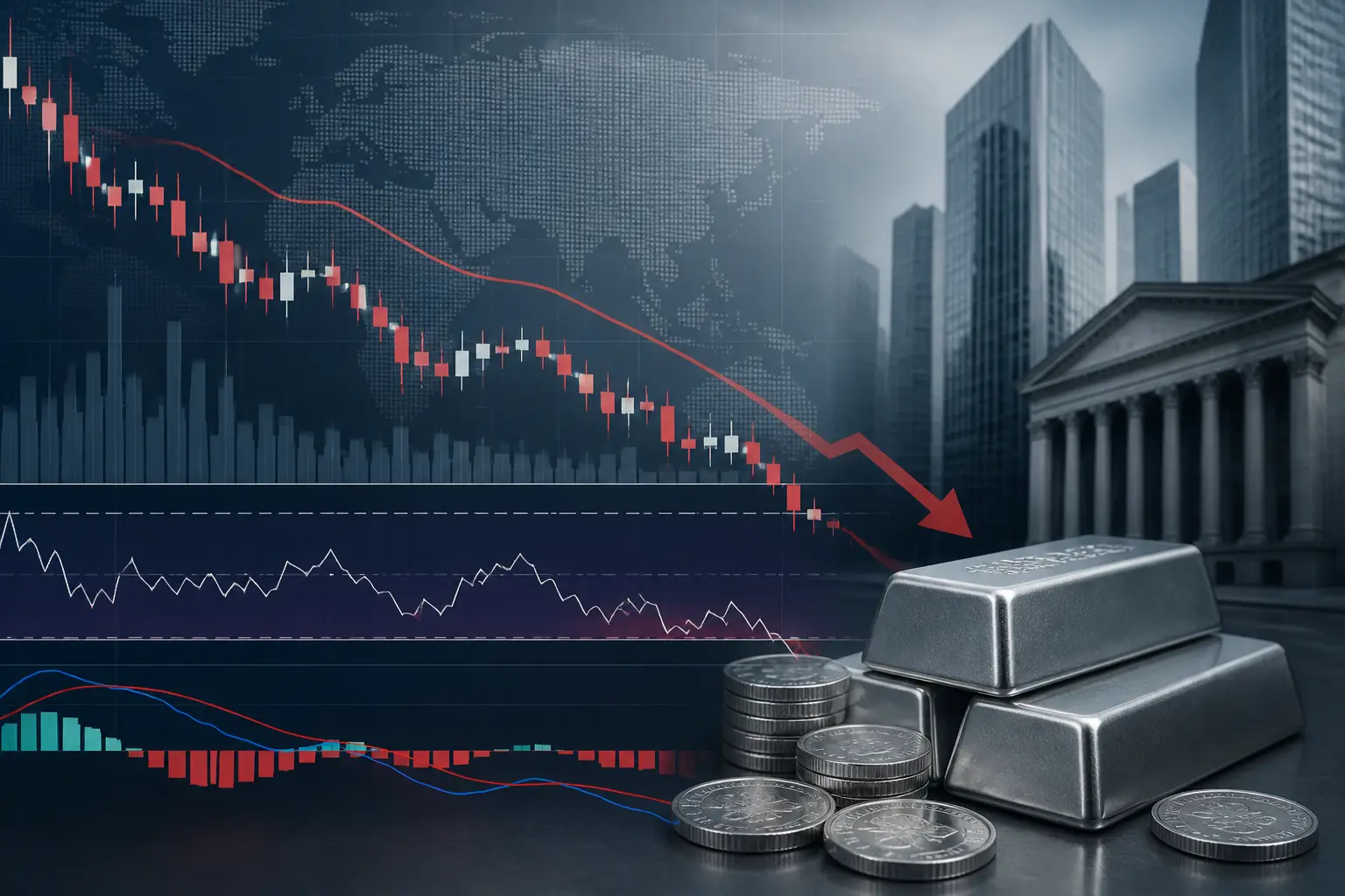 الفضة تقترب من منطقة التشبع البيعي مع استمرار ضغوط البيع بعد بيانات التضخم الأمريكية