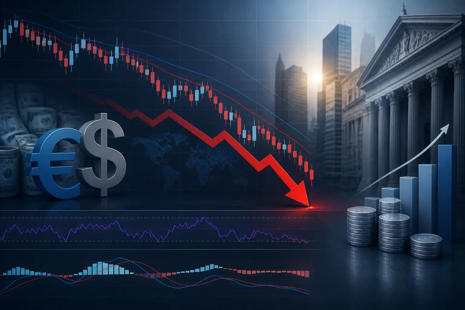 توقعات هبوطية لزوج يورو/دولار مع استمرار قوة مؤشر أسعار المستهلك الأمريكي CPI