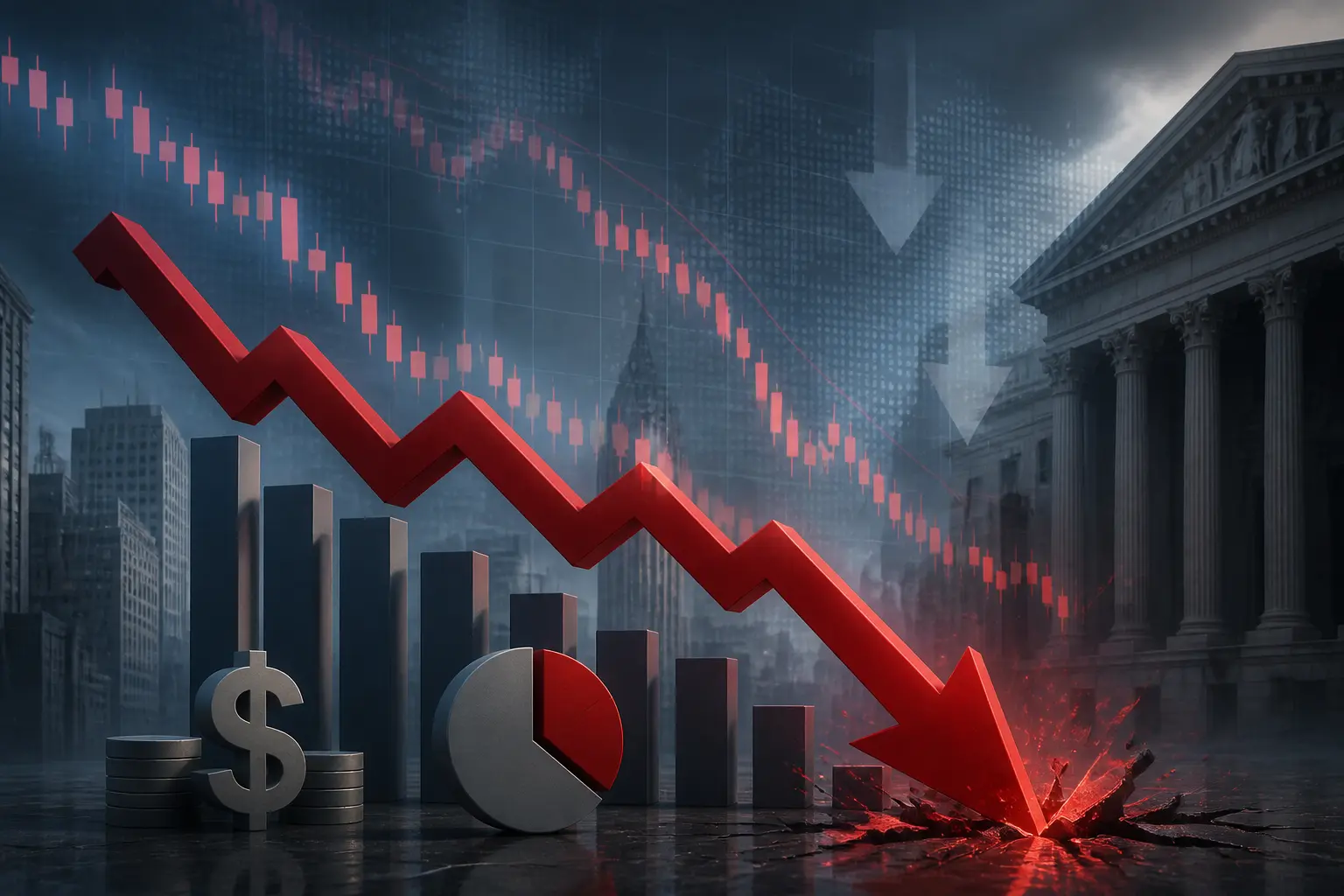 مؤشرات الأسهم الأمريكية تغلق على خسائر حادة وخسارة تقترب من تريليون دولار