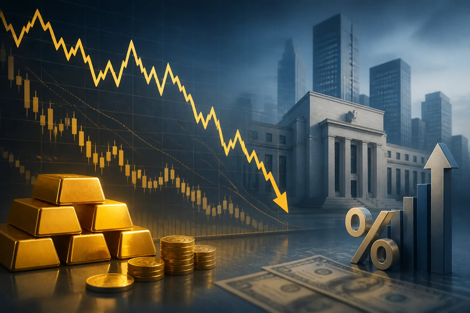 الذهب يتراجع دون 4150 دولارًا مع استمرار رهانات رفع الفائدة من البنك الاحتياطي الفيدرالي