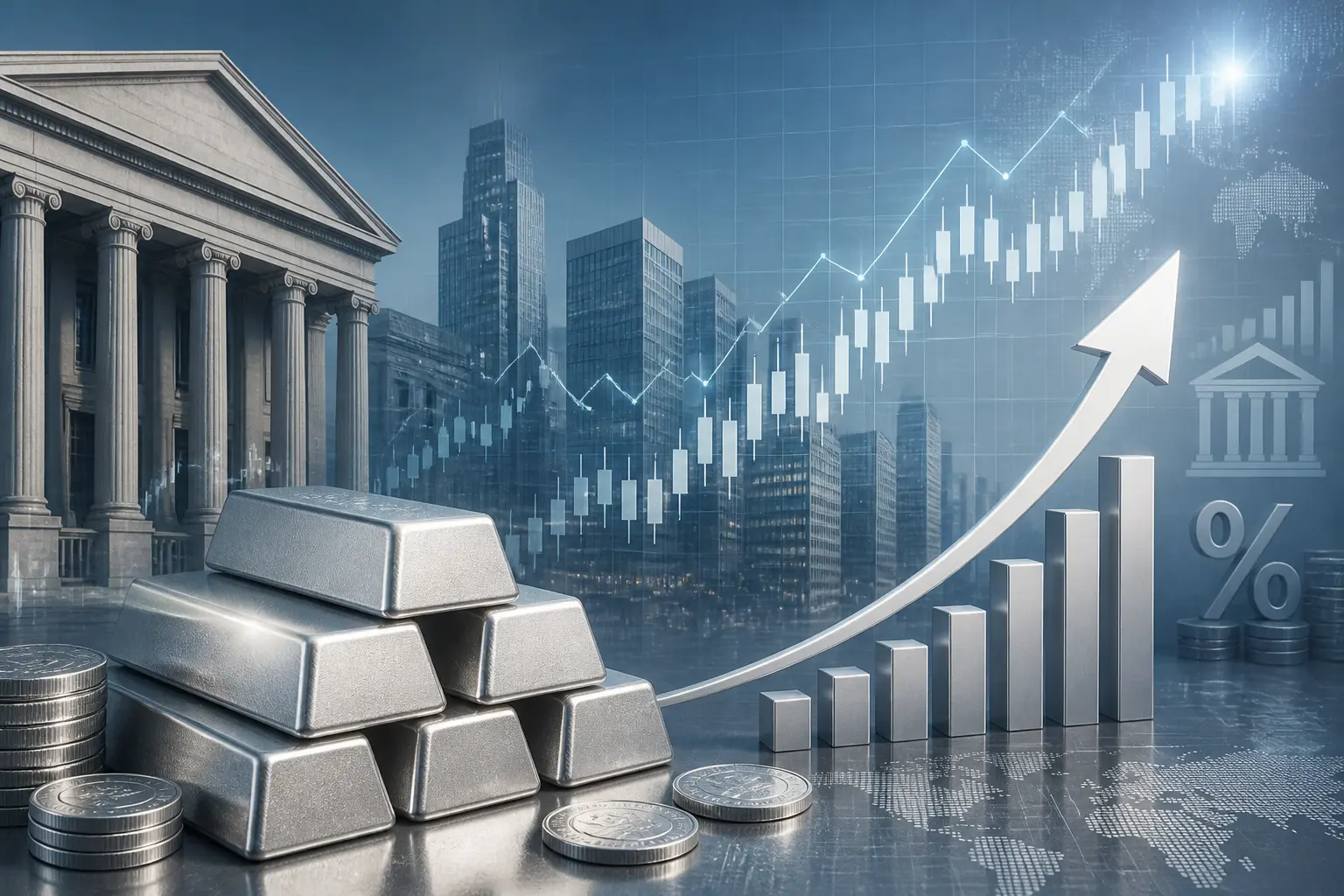 الفضة تتجاوز 57 دولارًا رغم ضغوط رفع الفائدة وتعافي الدولار الأمريكي