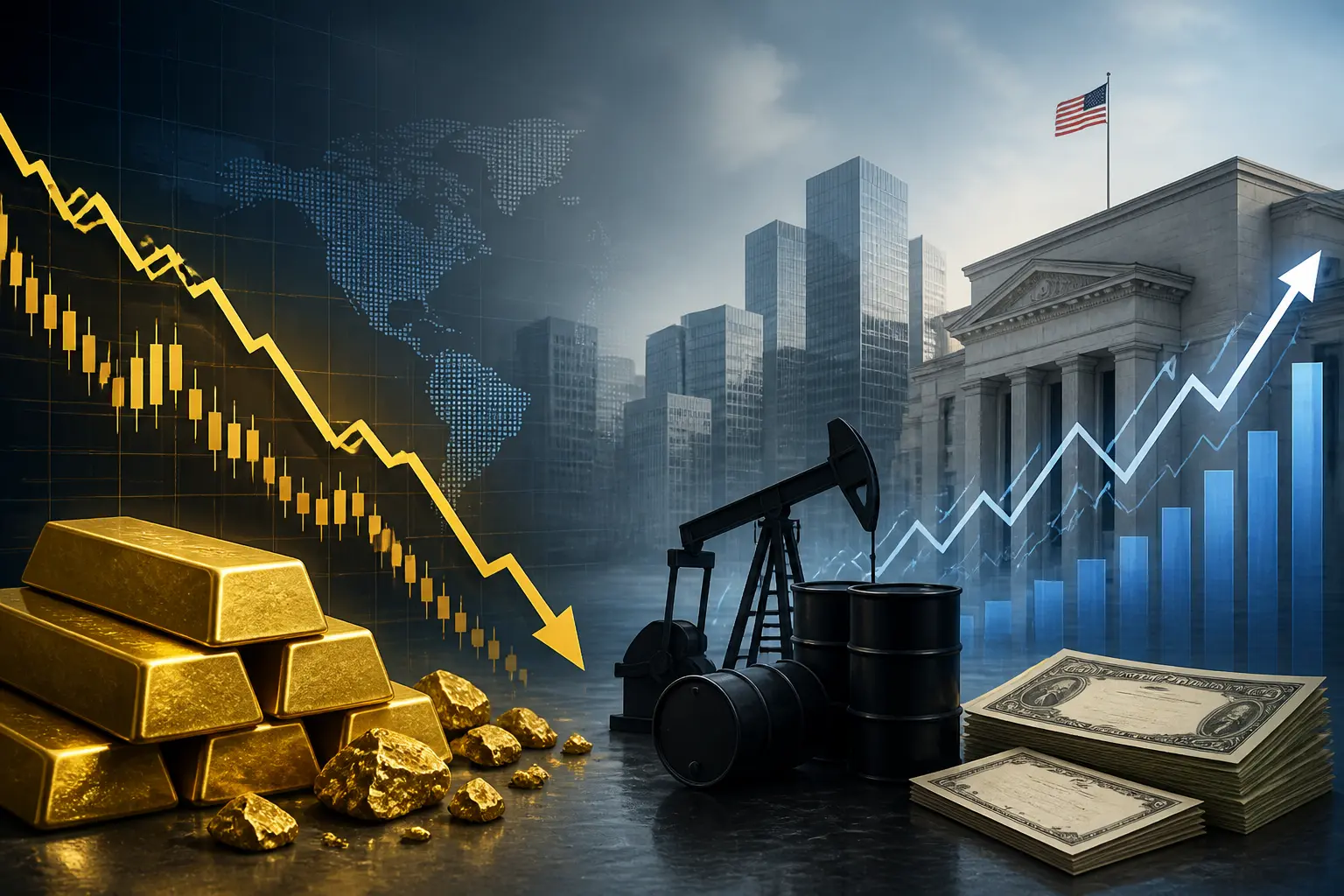 تراجع الذهب إلى 4141 دولارًا مع ارتفاع النفط وعوائد السندات الأمريكية