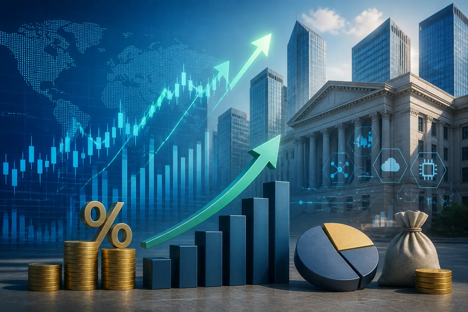 ارتفاع العقود الآجلة لمؤشر داو جونز مع توقعات تثبيت سعر الفائدة وانتعاش قطاع التكنولوجيا
