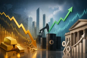 الذهب يتراجع مع ارتفاع أسعار النفط وتعزيز توقعات رفع الفائدة الأمريكية
