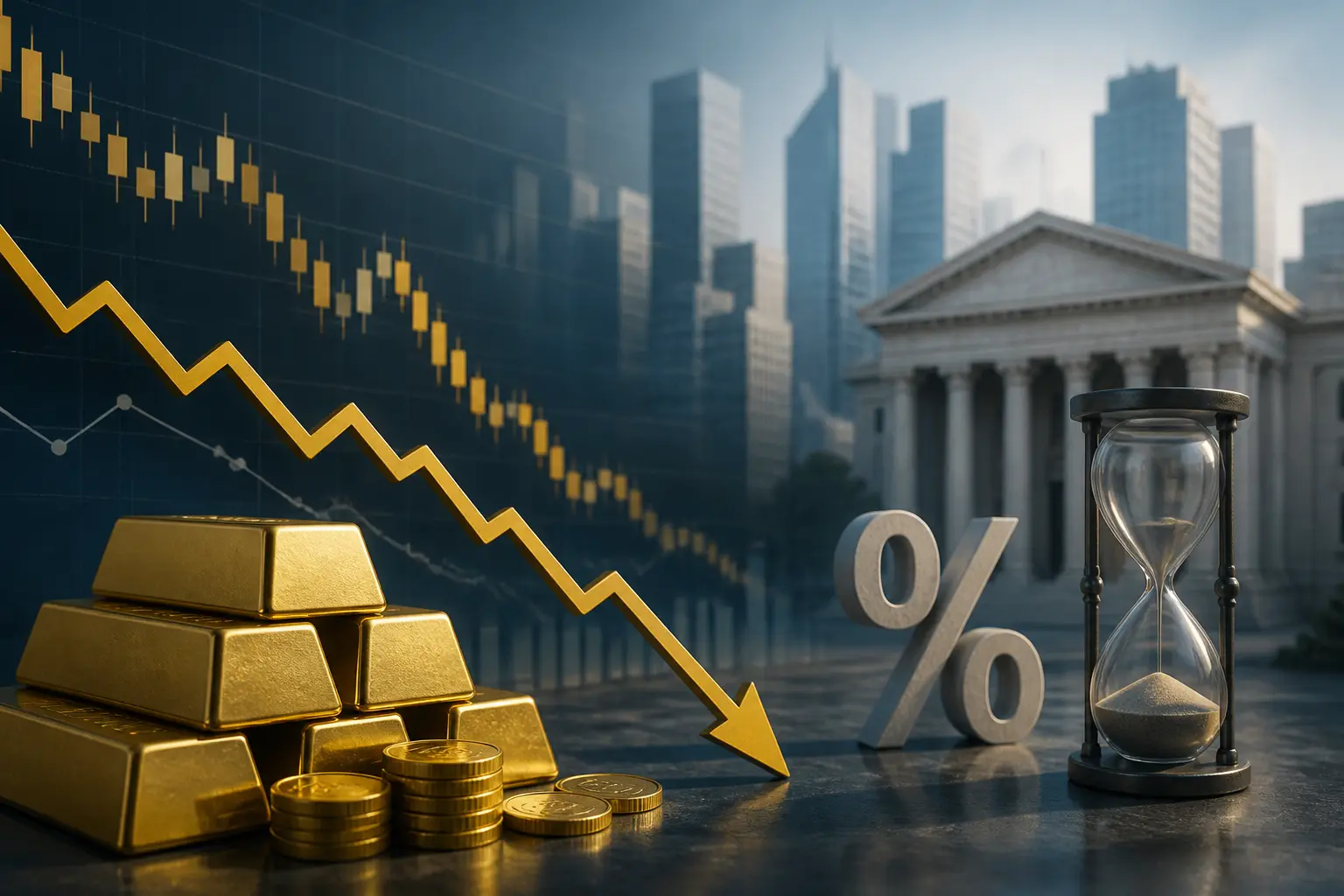 الذهب يتراجع مع ترقب المستثمرين لقرارات أسعار الفائدة الأمريكية