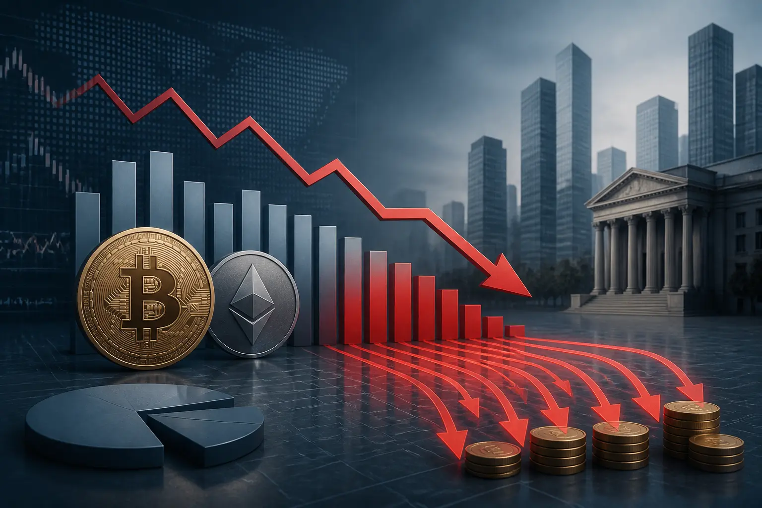 صناديق بيتكوين وإيثيريوم المتداولة تسجل تدفقات صافية خارجة كبيرة