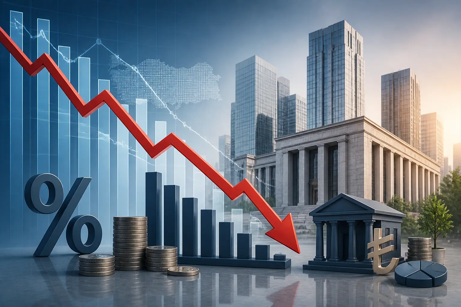 البنك المركزي التركي يبدأ دورة التيسير النقدي بخفض الفائدة 100 نقطة أساس إلى 36%