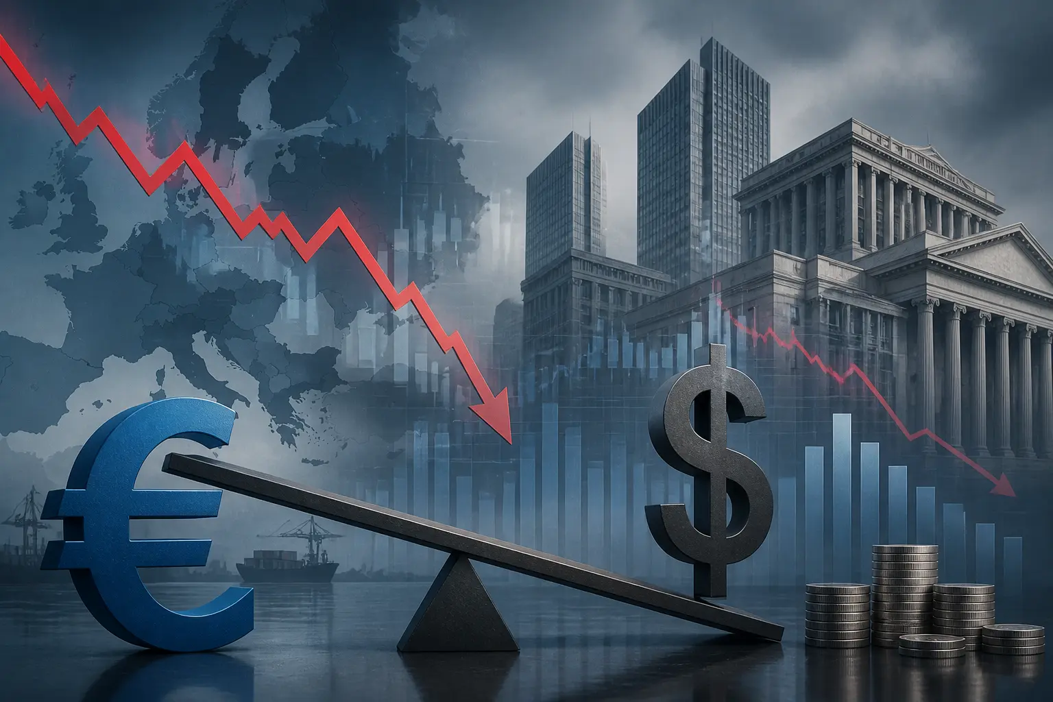 اليورو يتراجع أمام الدولار مع تزايد المخاوف الاقتصادية في أوروبا