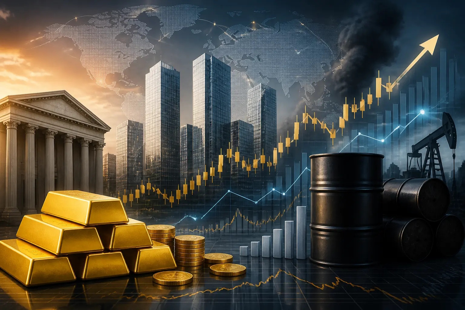 توقعات سعر الذهب تتأثر بالتوترات الجيوسياسية وارتفاع أسعار النفط رغم محاولات التعافي