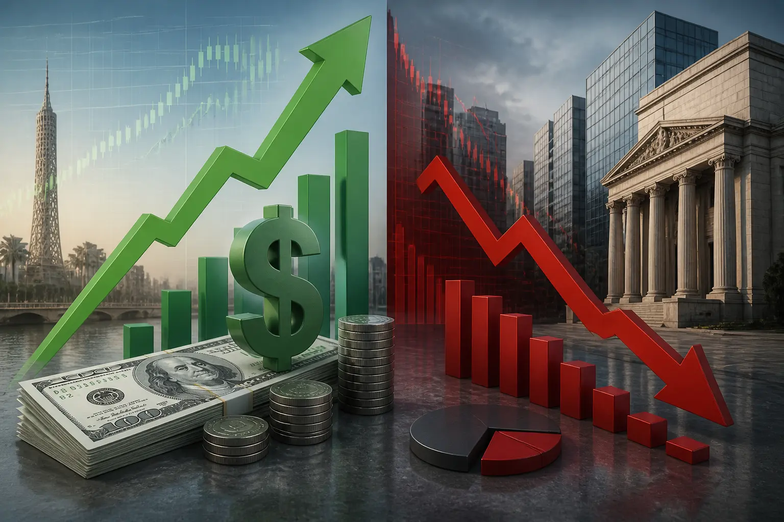 الدولار يرتفع إلى 55.7 جنيه في مصر والبورصة تهوي بمؤشر EGX70 بنسبة 5.8%