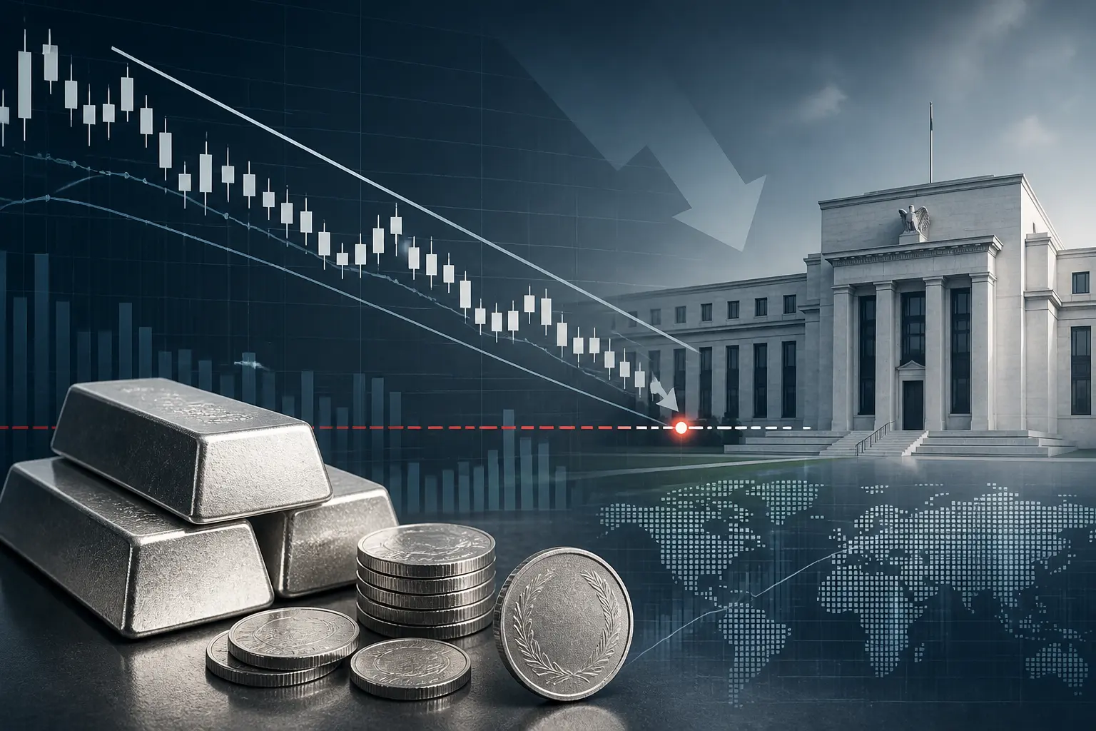 توقعات هبوطية لأسعار الفضة قرب 54 دولار مع ترقب قرار الفيدرالي