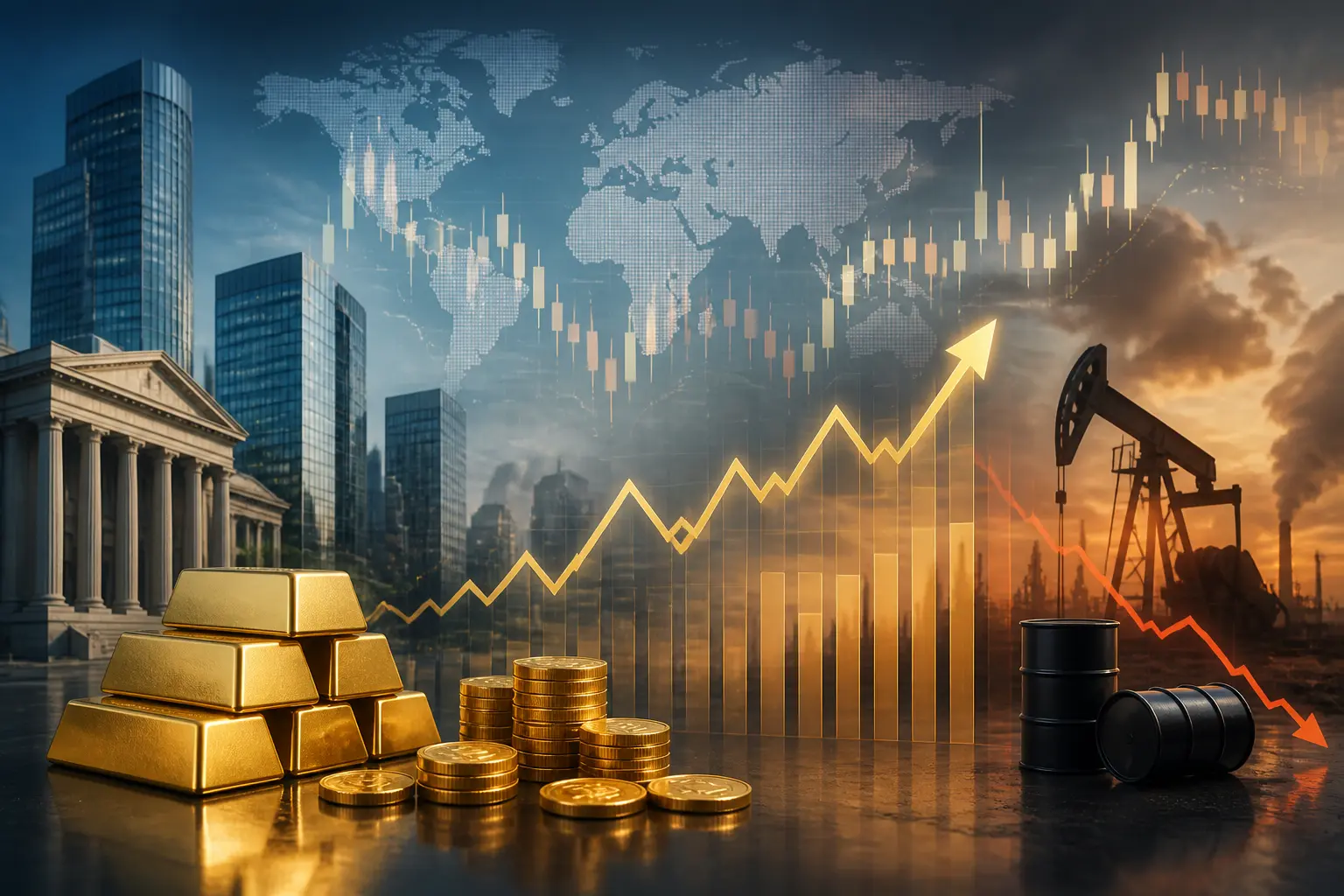 ارتداد طفيف في سعر الذهب مع تراجع النفط وتوترات الشرق الأوسط قبل اجتماع مكة في إيران