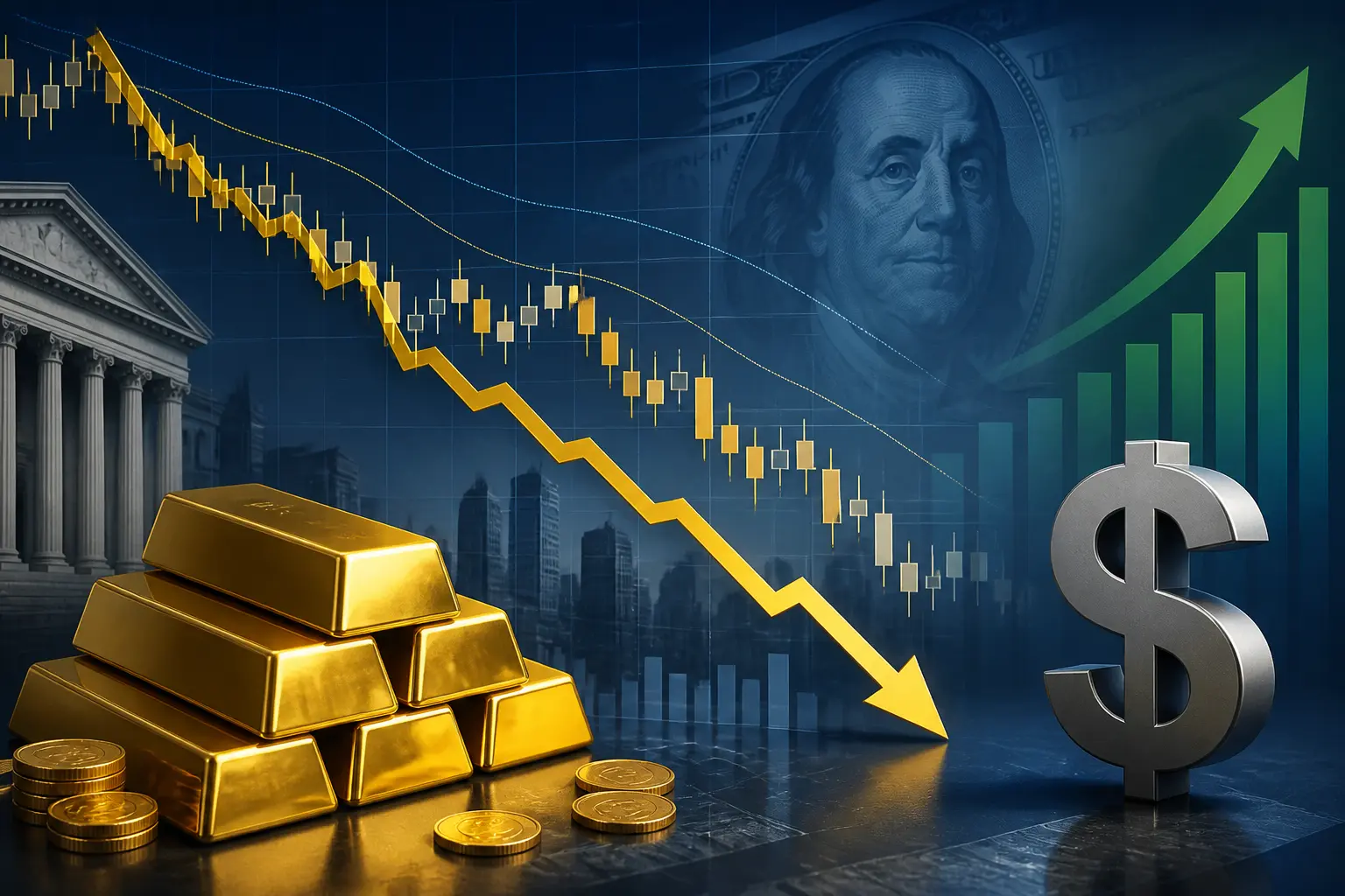 الذهب يتراجع عند 4050 دولارًا مع ترقب قرار الفيدرالي وتأثير قوة الدولار