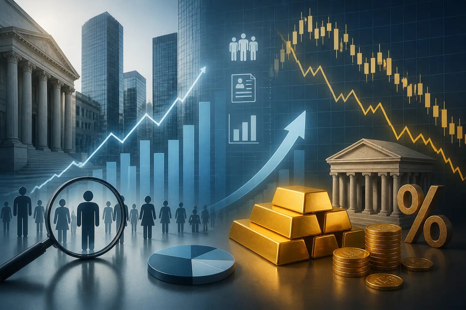 متانة سوق العمل الأمريكي تضغط على الذهب وتفتح الباب لرفع الفائدة في ديسمبر
