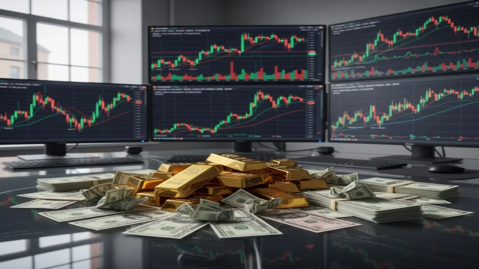 الذهب يتراجع إلى 4445 دولار وسط ضعف التداولات وقوة الدولار