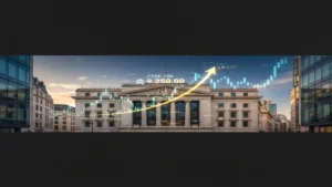 مؤشر فوتسي 100 يتخطى 10000 نقطة لأول مرة بعد مكاسب 22% في 2025