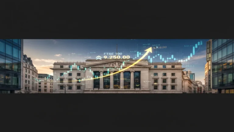مؤشر فوتسي 100 يتخطى 10000 نقطة لأول مرة بعد مكاسب 22% في 2025