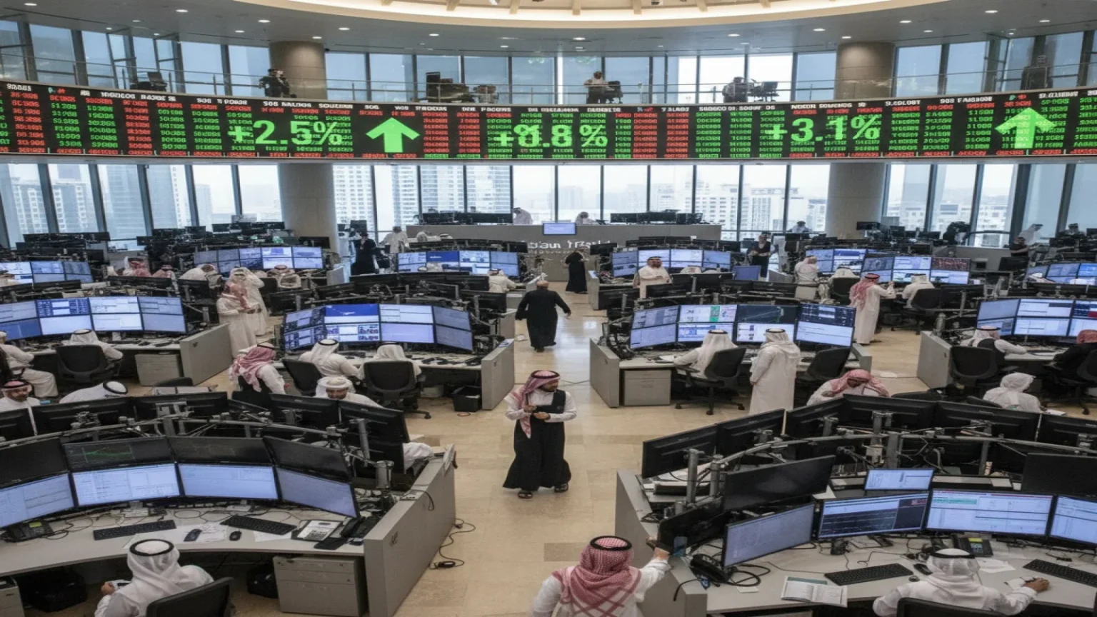 بورصة السعودية ترتفع 2.5% مع فتح السوق للأجانب وتجاوز تاسي 10500 نقطة