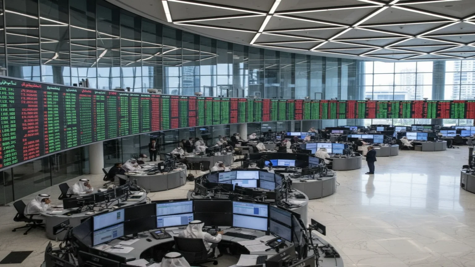تراجع أسواق الخليج مع ضغط سابك وانتظار بيانات الوظائف الأمريكية