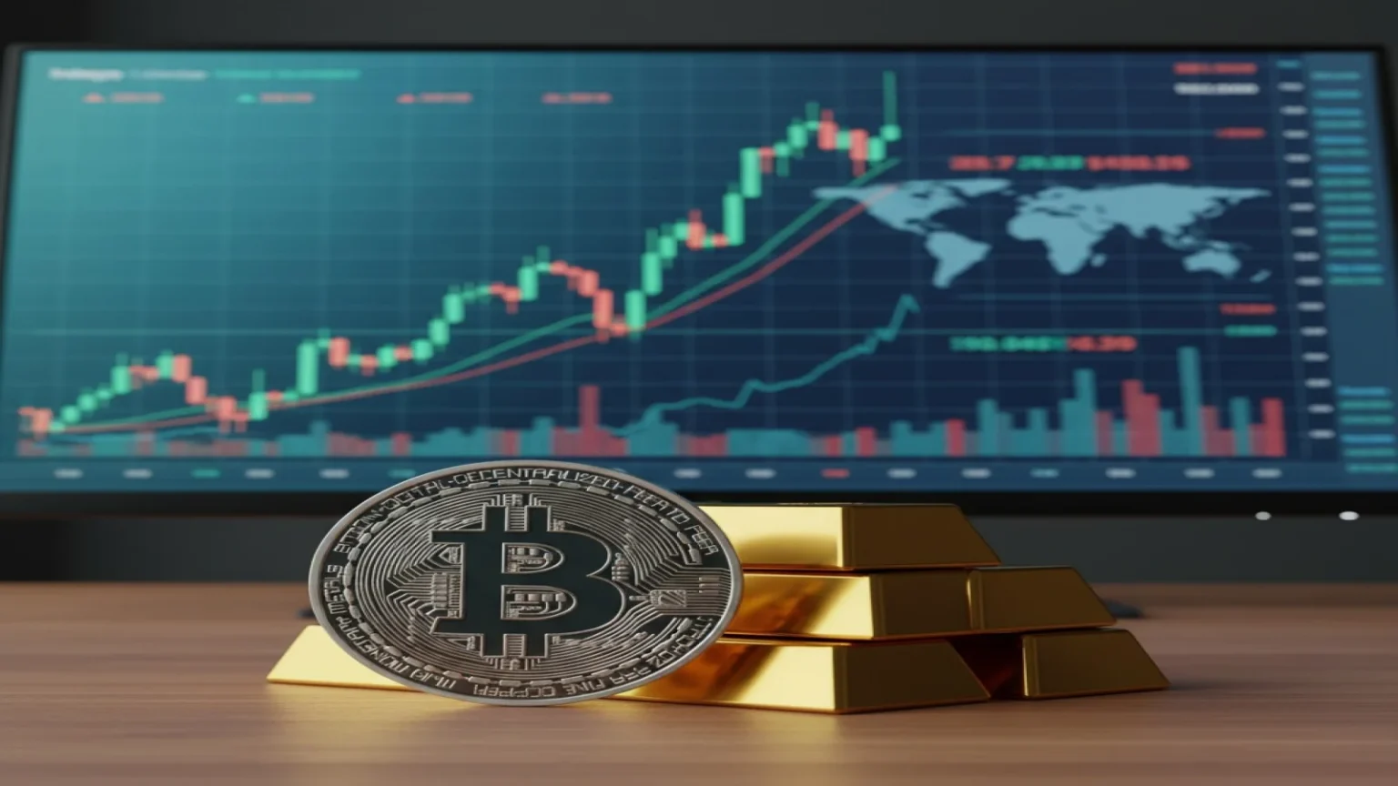 بتكوين تتراجع وسط صعود الذهب والأسهم مع ضعف التداولات