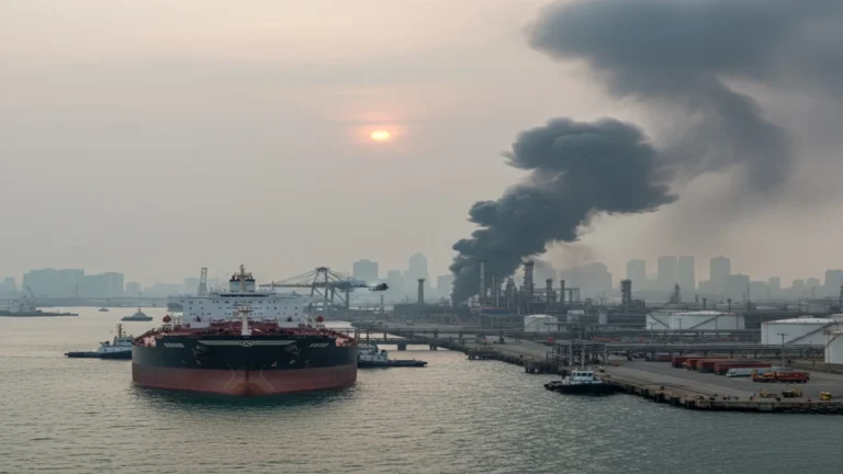 انفجار ناقلة نفط قرب ميناء خور الزبير بعد اقتراب زورق مجهول