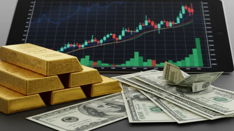 الذهب يتراجع مع ارتفاع الطلب على الدولار وسط تقليص توقعات خفض الفائدة الأمريكية