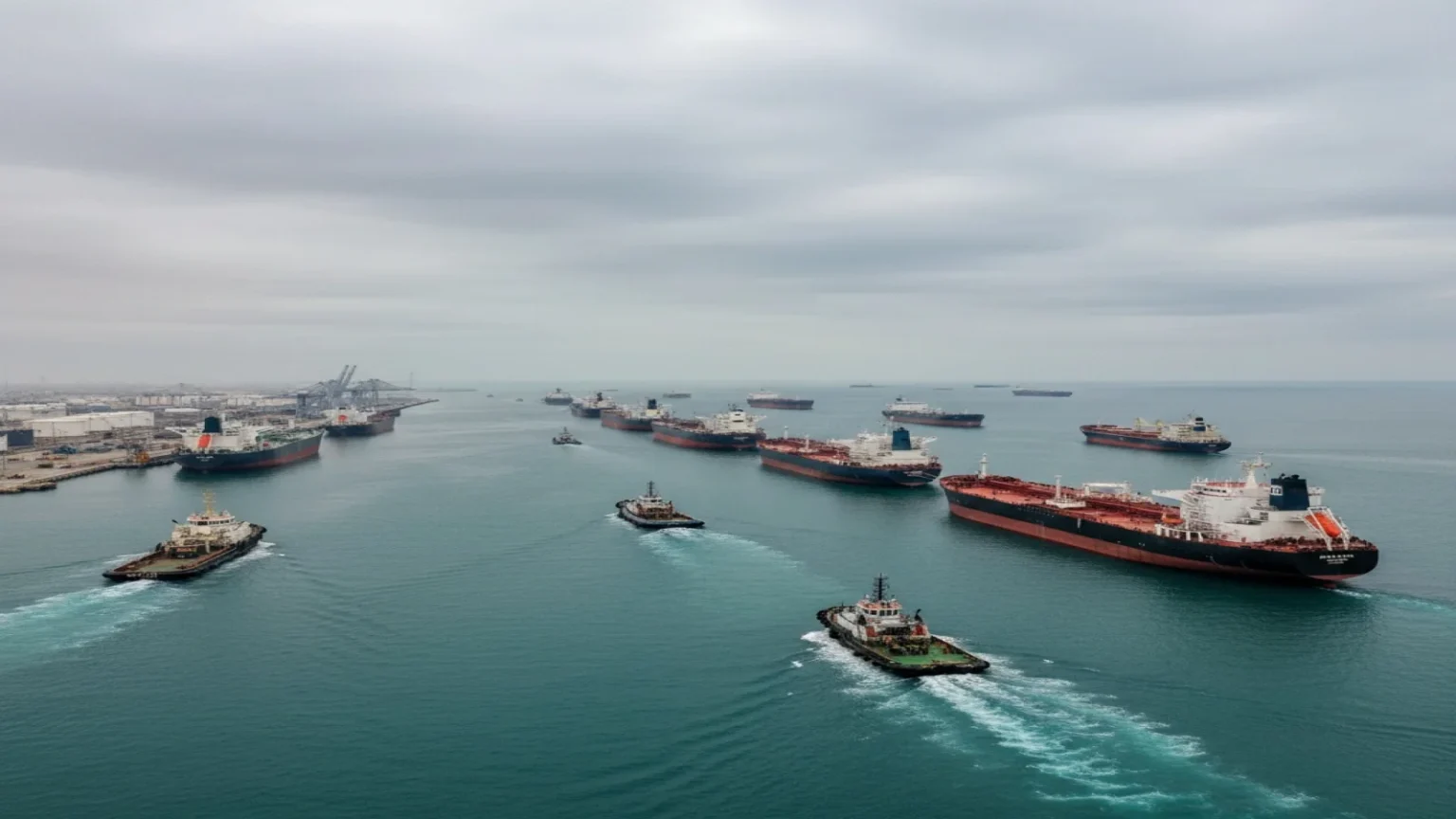 تجمع 6 إلى 8 ناقلات نفط إيرانية عملاقة قرب ميناء تشابهار في خليج عمان