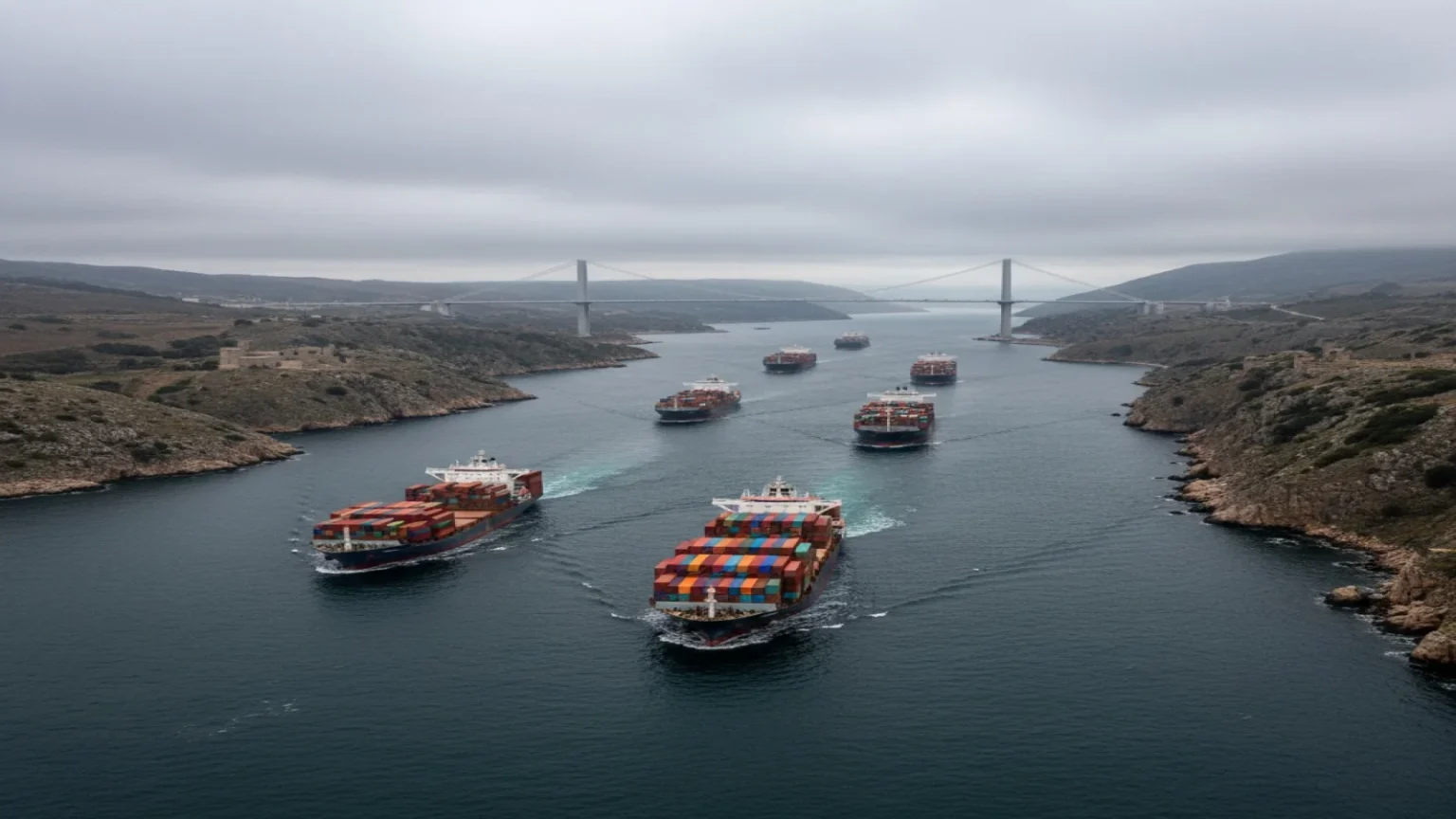 مضيق هرمز يشهد عبور 4 سفن بضائع جافة فقط خلال 24 ساعة