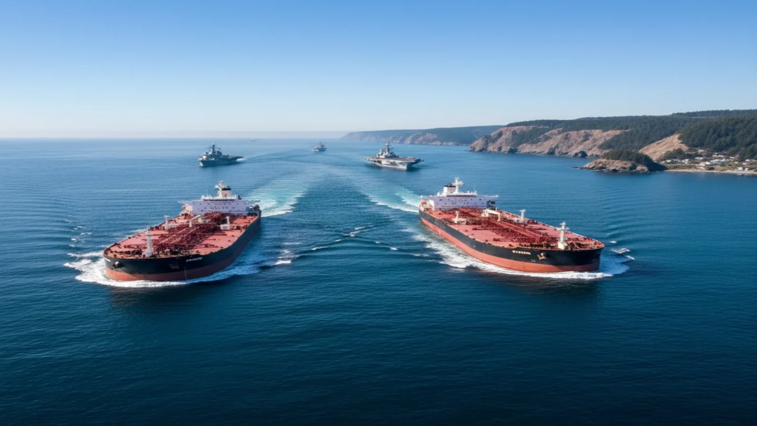 ثلاث ناقلات تعبر مضيق هرمز قرب الساحل الإيراني قبل بدء الحصار الأميركي