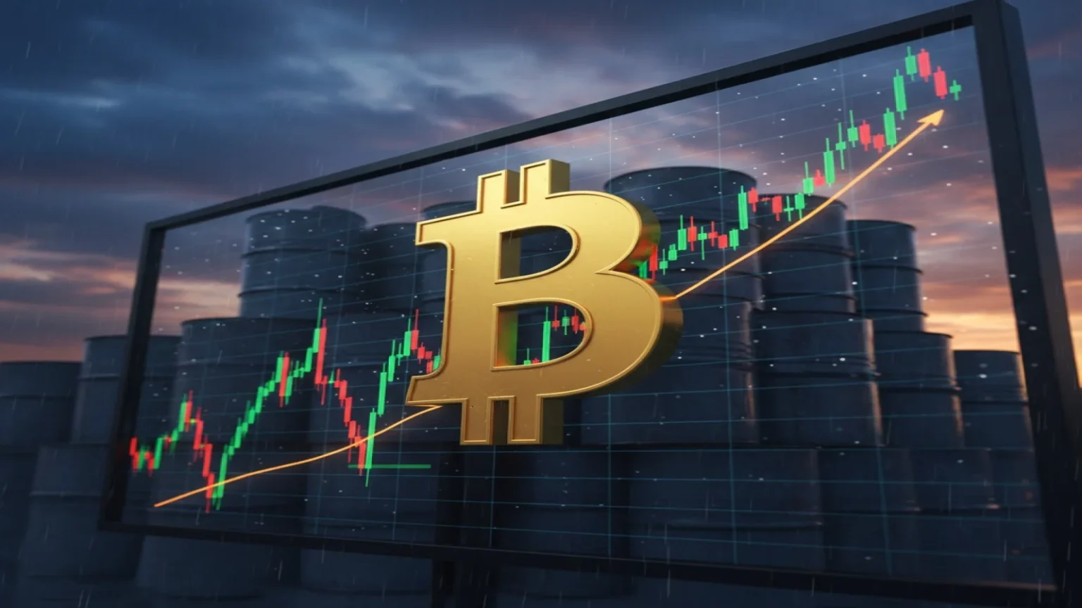 بتكوين تتراجع مع تصاعد التوترات بين الولايات المتحدة وإيران وصعود النفط فوق 106 دولار